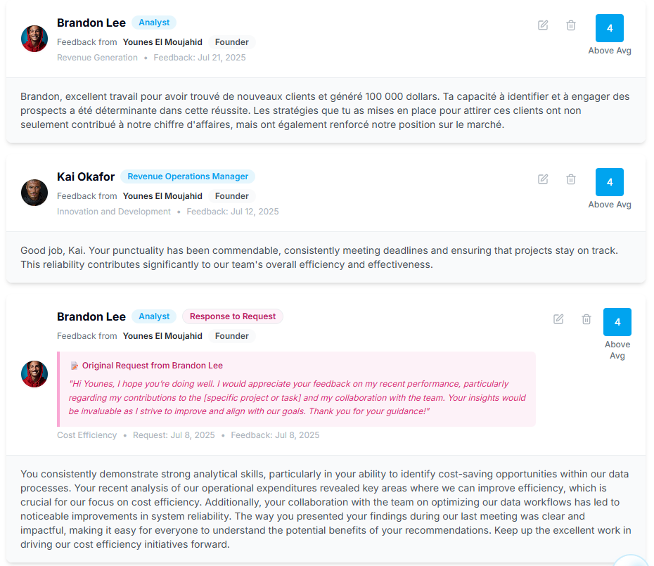 EvalFlow Feedback Screen